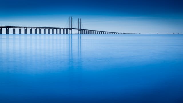 Øresund Bridge connecting Malmö to Copenhagen